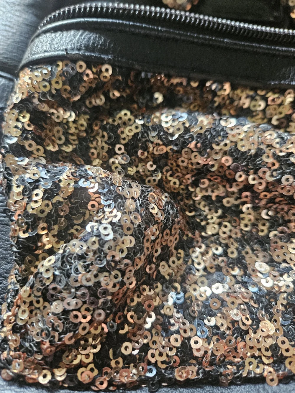 Disney Loungefly Black Mini Backpack with Gold Sequin Bow